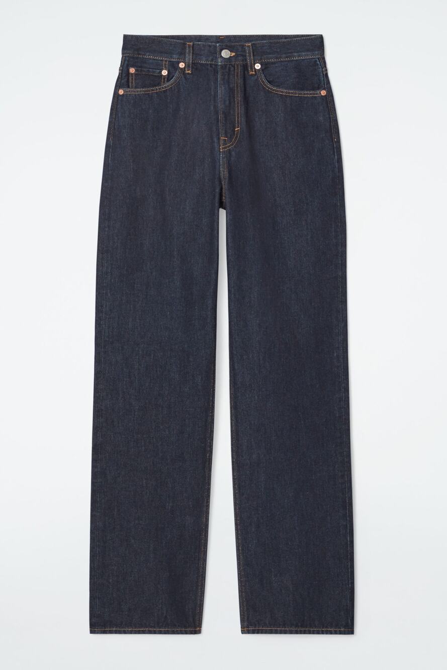 COS Column Straight-Leg Jeans Dark Indigo Size 26